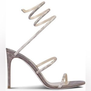Rene Caovilla Cleo Pewter Heels Gorgeous 38.5